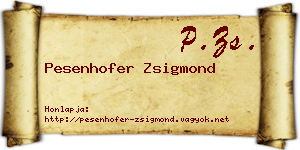 Pesenhofer Zsigmond névjegykártya
